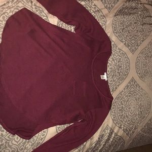 Burgundy long sleeve shirt